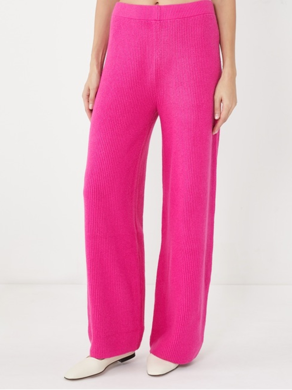 Gap Cashsoft Shaker-Stitch Sweater Pants Super Neon Pink